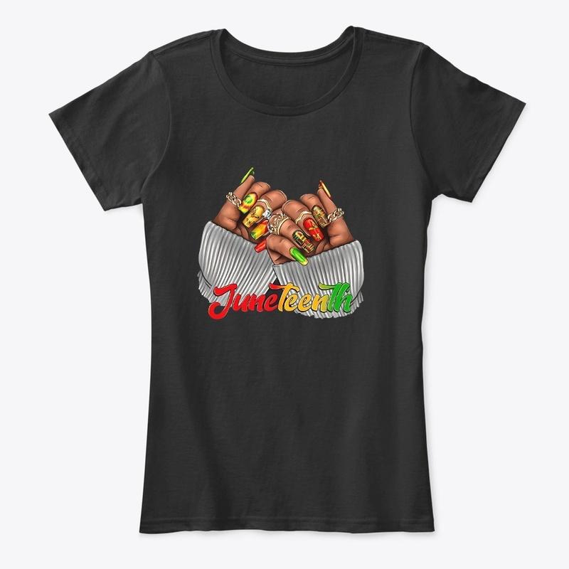 Black Woman Juneteenth Nails T-Shirt